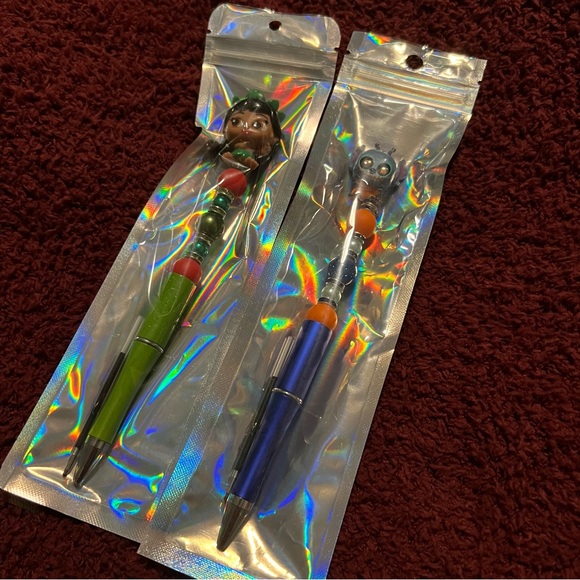 Disney Lilo And Stitch Set Of 2 Handmade Doorable Pens - Picture 7 of 7